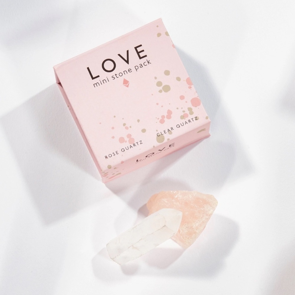 Love Mini Stone Pack with Rose and Clear Quartz